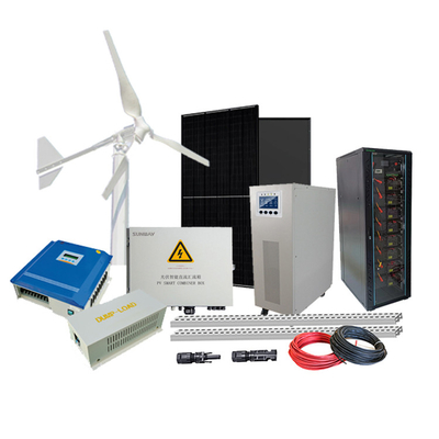 Home Off Grid Hệ thống điện lai gió điều khiển năng lượng mặt trời lai 3KW Máy phát tuabin gió