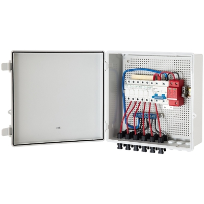 390*390*185 Photovoltaic Combiner Box 500VDC Với Bảo vệ SPD vật liệu ABS
