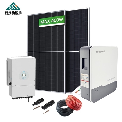 Hệ thống năng lượng mặt trời gia đình 10kw Được cung cấp bởi bộ điều khiển mặt trời 10000w và chứa lưu trữ