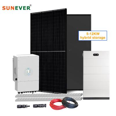 Hệ thống lưu trữ năng lượng mặt trời 5kva 5kw 10kw 12kw Hệ thống tấm pin năng lượng mặt trời lai hoàn chỉnh cho nhà