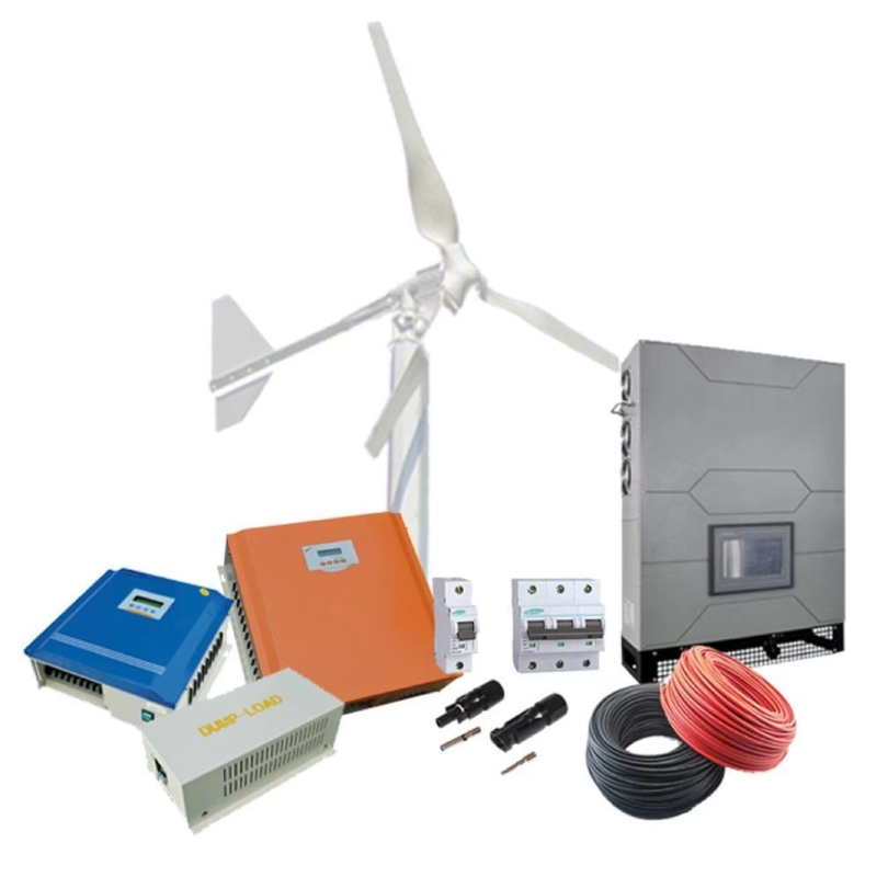 Hệ thống sản xuất điện gió 10kw 3 giai đoạn trên lưới với lưỡi dao sợi thủy tinh gia cố