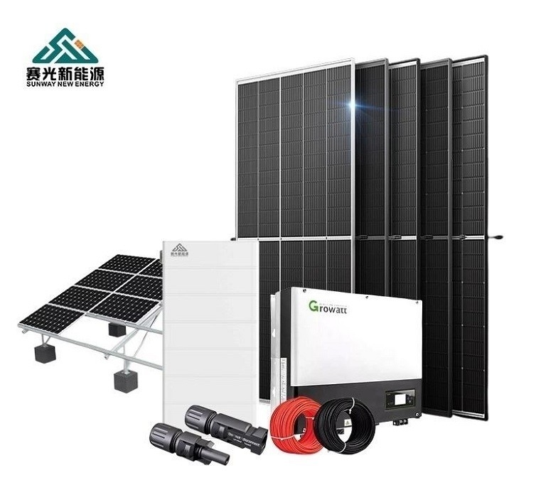 Hệ thống năng lượng mặt trời gia đình 10kw Được cung cấp bởi bộ điều khiển mặt trời 10000w và chứa lưu trữ