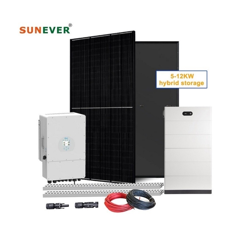 Lắp đặt trên mái nhà 5kw 6kw 8kw 10kw Hệ thống năng lượng mặt trời cho nhà ngoài lưới Kit năng lượng mặt trời hoàn chỉnh
