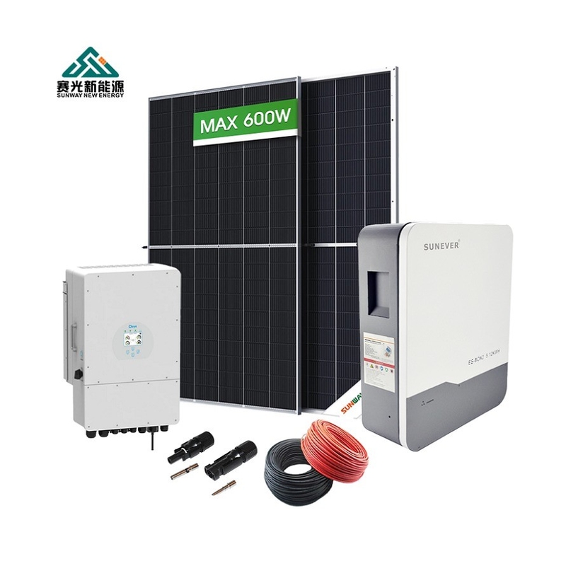 Hệ thống năng lượng mặt trời nhà 5kw 6kw 8kw 10kw 12kw Hệ thống hệ thống mặt trời lai với tấm pin mặt trời