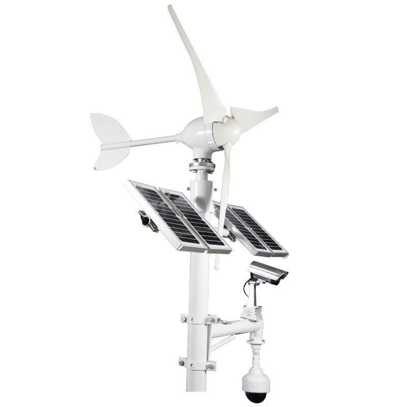 Đèn đường LED tiết kiệm năng lượng lai gió năng lượng mặt trời thông minh 300W 600W ngoài trời với camera CCTV 4G 5G