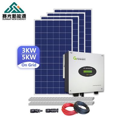 Hệ thống năng lượng mặt trời thương mại 50HZ 5kw Trên mái nhà trên hệ thống năng lượng mặt trời lưới